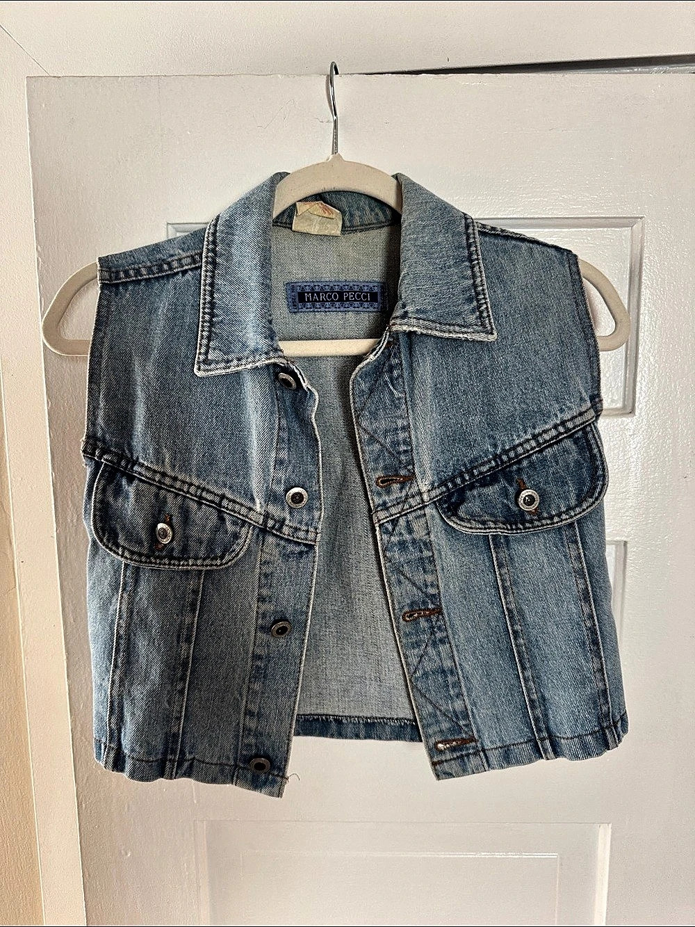 Marco Pecci Women's Denim Vest in Blue vintage
